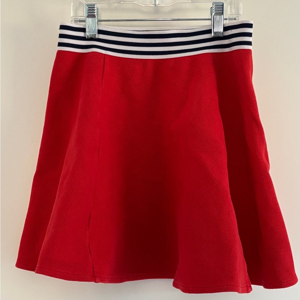 Girls Red Flared Sporty Skirt